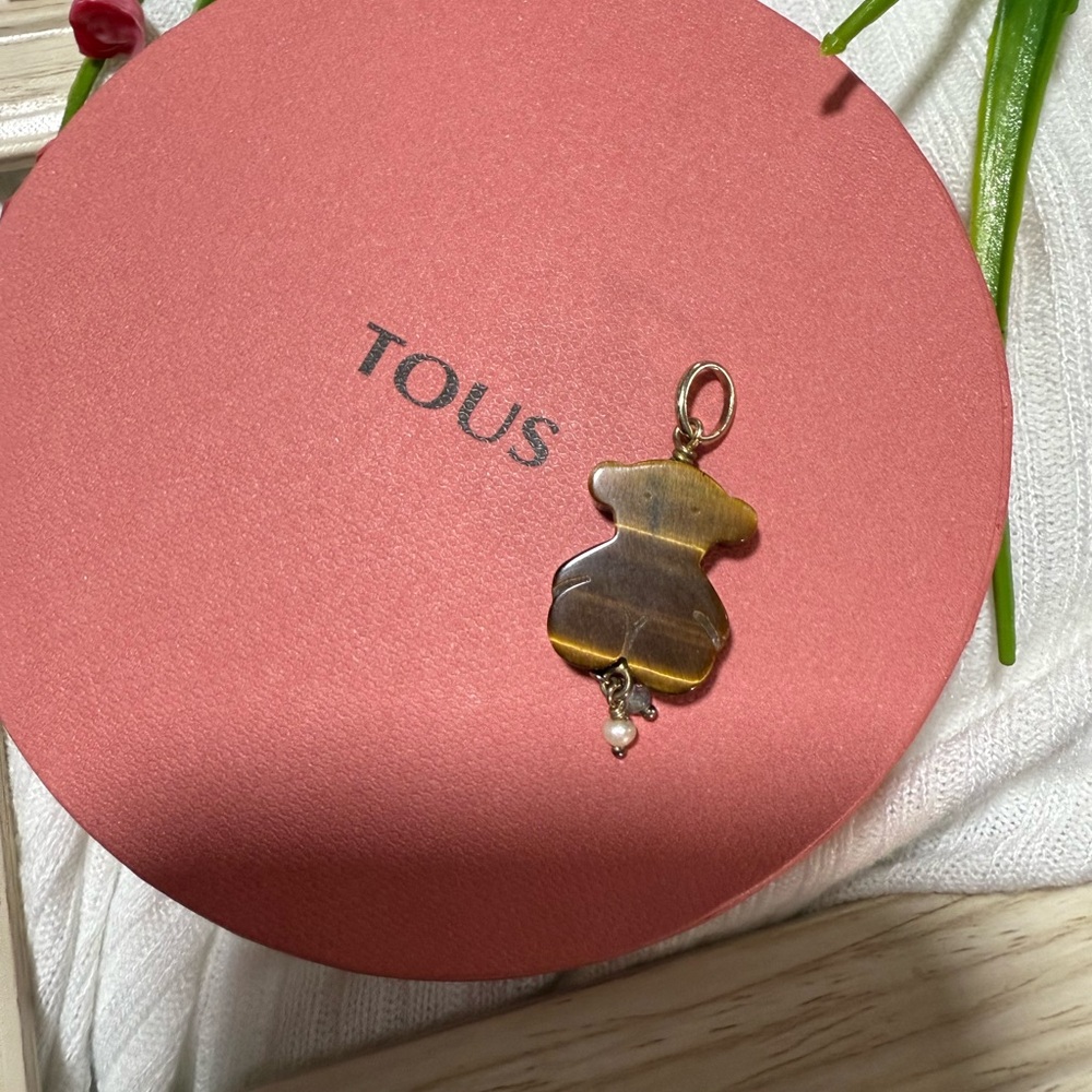 Firm price Second hand 🤚 Tous Bear Pendant with Brown and Gold Accents